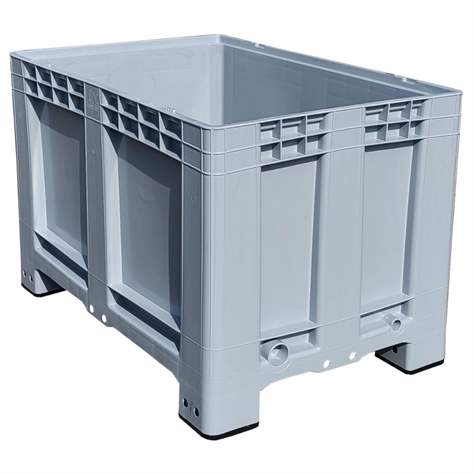 BigBox aus Polyethylen, Vollwand, 1200 x 800 x 805 mm, mit Füssen, Farbe grau