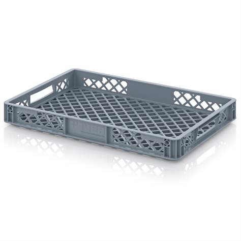 Eurobehälter durchbrochen, grau, 600 x 400 x 75 mm