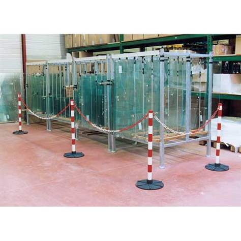 Kettenpfosten aus Kunststoff, Farbe Rot/Weiß