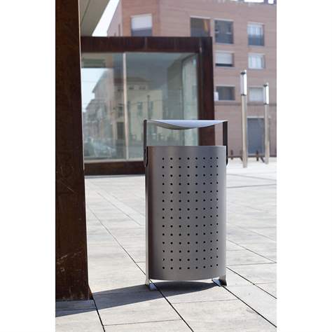 Abfallsammler CITY, Stahlkonstruktion, Volumen 80 l, HxBxT: 1025x510x333 mm - Bild3