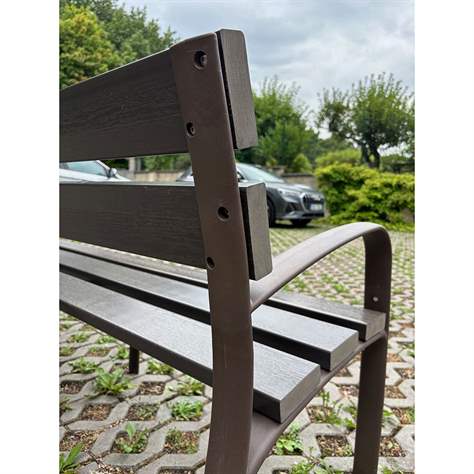 Parkbank ECOCITY, wartungsfrei, mit Kunststoffleisten, Farbe braun, Länge 1,8 m - Bild3