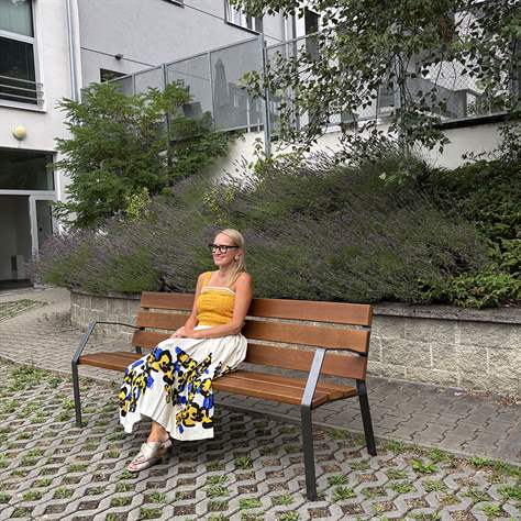 Parkbank CITY, wartungsfrei, mit Kunststoffleisten, Farbe Mahagon, Länge 1,8 m - Bild3