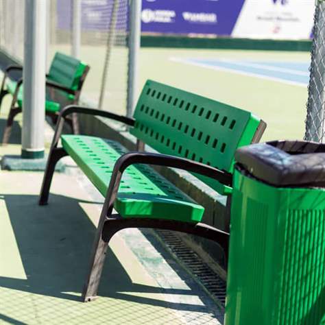 Parkbank SPORTY, wartungsfrei, Kunststoffkonstruktion, Anthrazitfarbe, Länge 1,7 m - Bild3