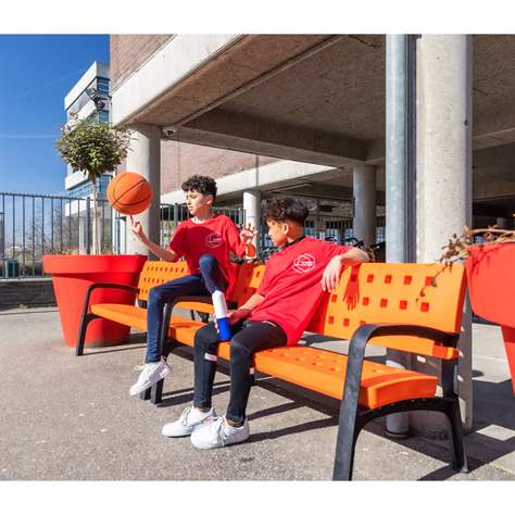 Parkbank SPORTY, wartungsfrei, Kunststoffkonstruktion, Anthrazitfarbe, Länge 1,7 m - Bild4