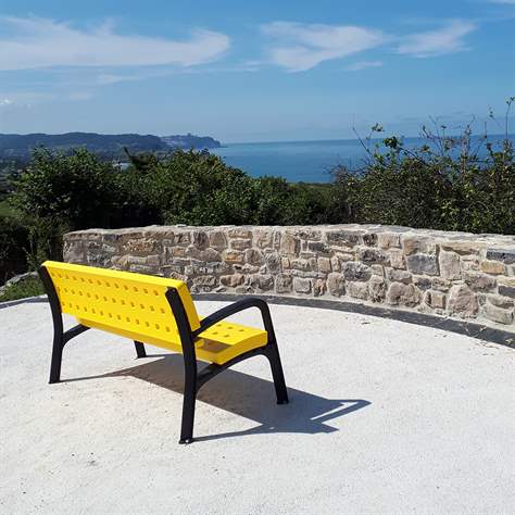 Parkbank SPORTY, wartungsfrei, Kunststoffkonstruktion, Anthrazitfarbe, Länge 1,7 m - Bild5