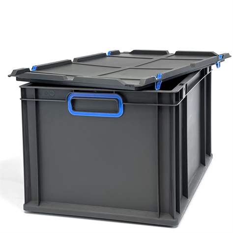 Eurobox CYCLE mit Auflagedeckel, 600x400x320 mm,  Farbe anthrazit-blau - Bild6