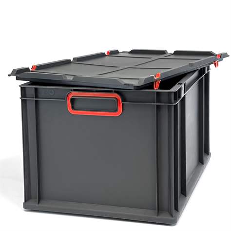Eurobox CYCLE mit Auflagedeckel, 600x400x320 mm,  Farbe anthrazit-rot - Bild6