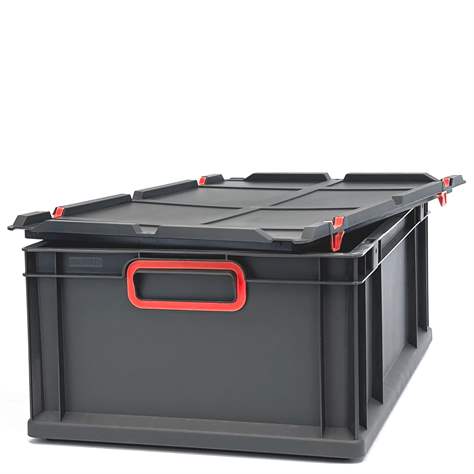 Eurobox CYCLE mit Auflagedeckel, 600x400x220 mm,  Farbe anthrazit-rot - Bild5