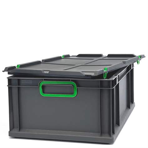 Eurobox CYCLE mit Auflagedeckel, 600x400x220 mm,  Farbe anthrazit-grünn - Bild5
