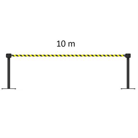Zahrazovací sloupek se samonavíjecím popruhem 10 m, popruh žluto-černý - obrázek3