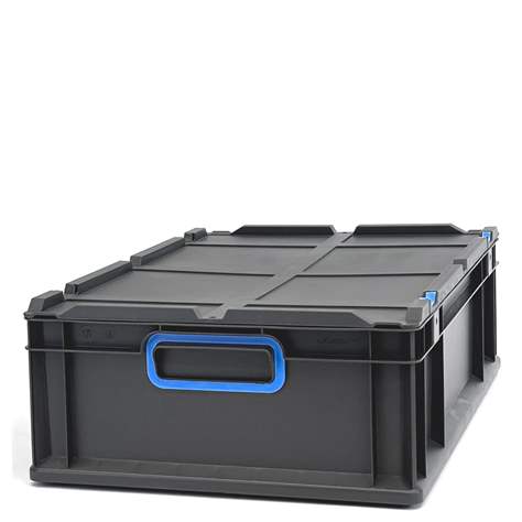 Eurobox CYCLE mit Klappdeckel, 600x400x170 mm,  Farbe anthrazit-blau - Bild7