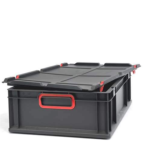 Eurobox CYCLE mit Auflagedeckel, 600x400x170 mm, Farbe anthrazit-rot - Bild6