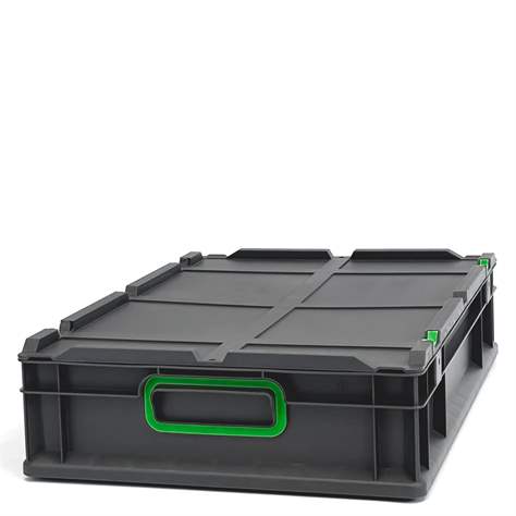 Eurobox CYCLE mit Klappdeckel, 600x400x120 mm,  Farbe anthrazit-grünn - Bild7