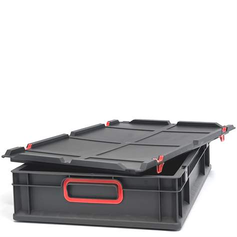 Eurobox CYCLE mit Auflagedeckel, 600x400x120 mm,  Farbe anthrazit-rot - Bild6