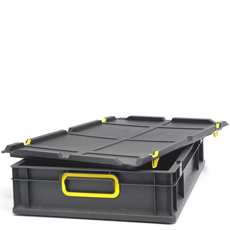 Eurobox CYCLE mit Auflagedeckel, 600x400x120 mm, Farbe anthrazit-gelb - Bild6