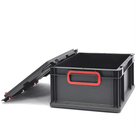 Eurobox CYCLE mit Klappdeckel, 400x300x170 mm,  Farbe anthrazit-rot - Bild6