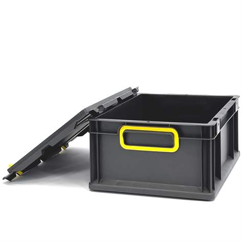 Eurobox CYCLE mit Klappdeckel, 400x300x170 mm,  Farbe anthrazit-gelbe - Bild6