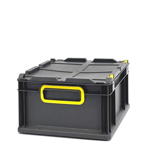Eurobox CYCLE mit Klappdeckel, 400x300x170 mm,  Farbe anthrazit-gelbe - Bild7