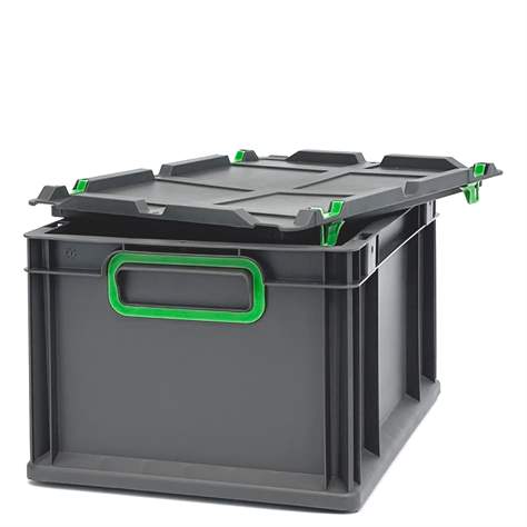 Eurobox CYCLE mit Auflagedeckel, 400x300x220 mm, Farbe anthrazit-grünn - Bild5