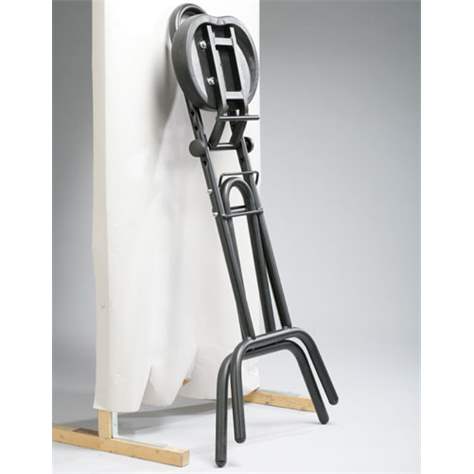 Scaun de atelier cu cadru rabatabil, negru - imagine2