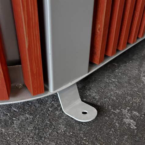 Wertstoffsammler mit Holzplatten und Schuztzdach, Farbton Mahagon, Volumen 3 x 50 l, Höhe 940 mm - Bild4