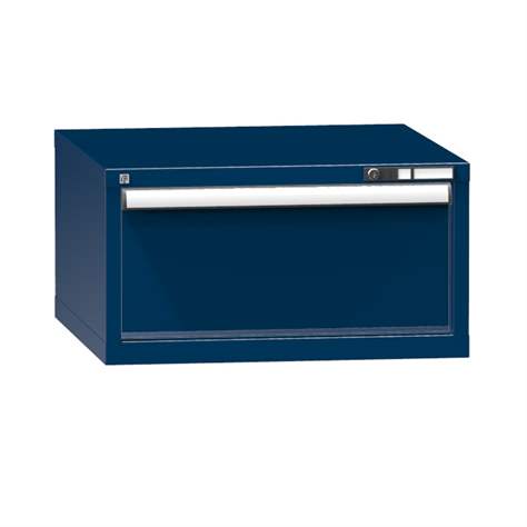 Schubladen-Hängeschrank KOMBI, HxBxT: 390 x 731 x 780 mm, 1 x Schublade, dunkelblau RAL5010 - Polak CZ, s.r.o.