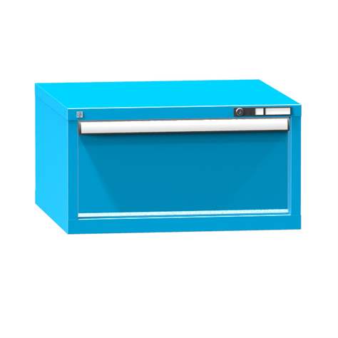 Schubladen-Hängeschrank KOMBI, HxBxT: 390 x 731 x 780 mm, 1 x Schublade, blau RAL5012 - Polak CZ, s.r.o.
