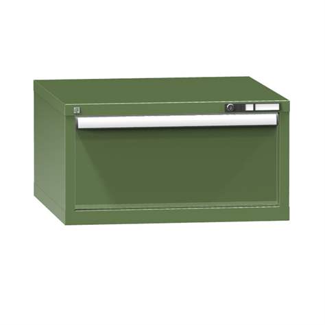 Schubladen-Hängeschrank KOMBI, HxBxT: 390 x 578 x 630 mm, 1 x Schublade, grün RAL6011 - Polak CZ, s.r.o.