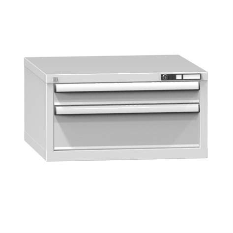 Schubladen-Hängeschrank KOMBI, HxBxT: 390 x 578 x 630 mm, 2 x Schubladen, grau RAL7035 - Polak CZ, s.r.o.