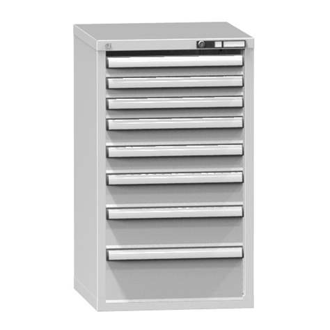 Dulap metalic atelier cu sertare pentru scule, 8 sertare, HxLxl