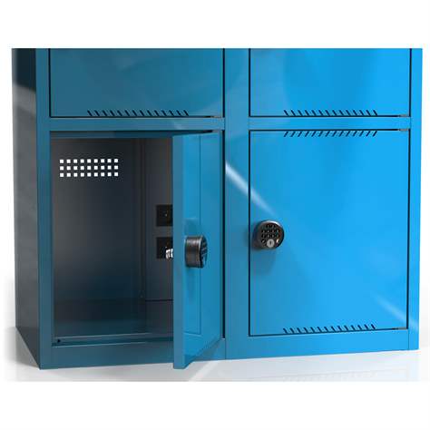 Ladeschrank, 8 Segmente, Zylinderschlösser, HxBxT: 1850x800x500 mm, Farbe Grau RAL7035 - Polak CZ, s.r.o. - Bild4