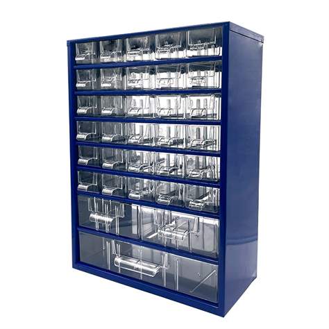 Schubladenmagazin 306 x 155 x 417 mm, Farbe blau, 33 Schubladen