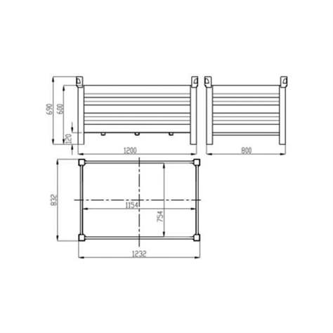 Boxcontainer - container metalic stivuibil de transport,  1200 x 800 mm, 4 pereți plini, albastru RAL5010 - imagine2