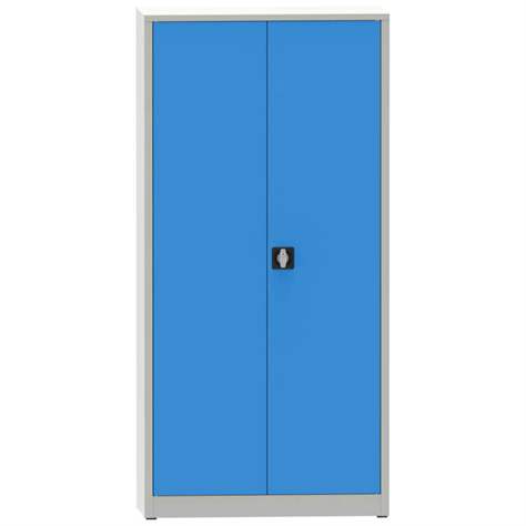 Flügeltürenschrank mit 4 Fachböden, HxBxT: 1950x950x400 mm, Korpus Lichtgrau RAL7035 /Tür Lichtblau RAL5012 - Kovona Lysa nad Labem