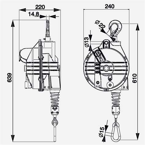Balancer Tecna 9364, Tragfähigkeit 25 - 30 kg, Edelstahlseil mit Karabinerhaken, Länge 2000 mm - Bild3