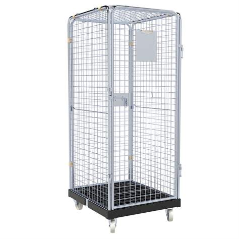 Antidiebstahl-Rollcontainer „ADB-basic“, 5-seitig mit Türen, ohne Fachböden, BxTxH: 724x815x1810 mm