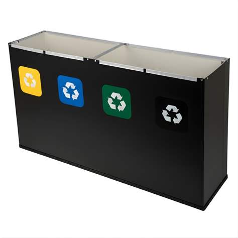 EKO STATION - sestava na tříděný odpad, objem 4 x 60 l, černá - Alda S.A. - obrázek6