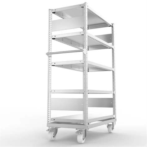 Regalwagen CLIP, 4 Fachböden 1000 x 500 mm, Traglast 100 kg, verzinkt - META Skladovací technika - Bild4