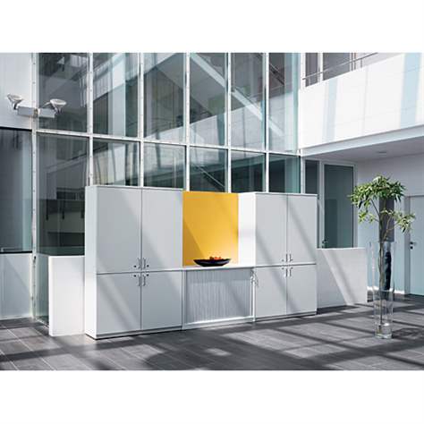 Büroschrank - Doppel-Flügeltüren, Anbau, H x B x T: 740 x 800 x 445 mm, Farbe Akazie - Nowy Styl Group - Bild2