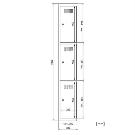 Schließfachschrank WEMO, 2x3 Abteile, 600x500x1800 mm, Türfarbe grau RAL7035, Drehriegelverschluss - Malow - Bild5