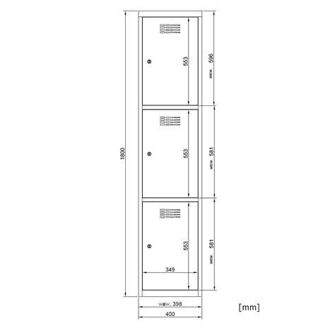 Schließfachschrank WEMO, 2x3 Abteile, 800x500x1800 mm, Türfarbe Blau RAL5012, Zylinderschloss - Malow - Bild5