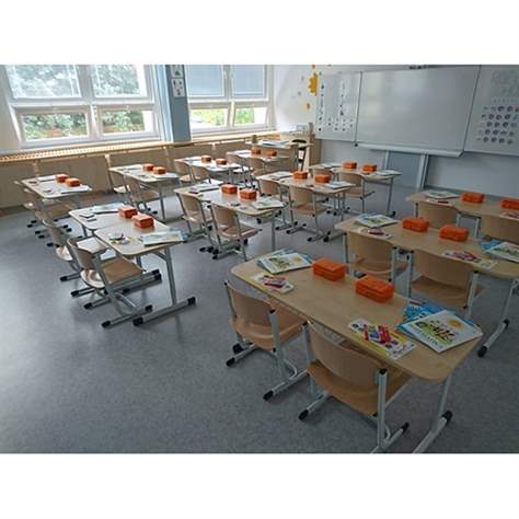 Schulset - Schulbank mit 2 Stühlen für Studenten 119 -176 cm hoch, Modell MIRO - Bild8