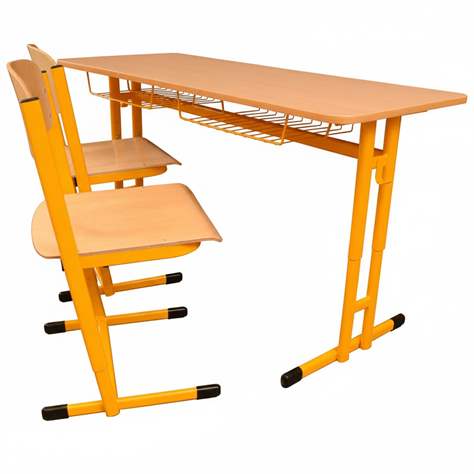 Schulset - Schulbank mit 2 Stühlen für Studenten 119 -176 cm hoch, Modell MIRO