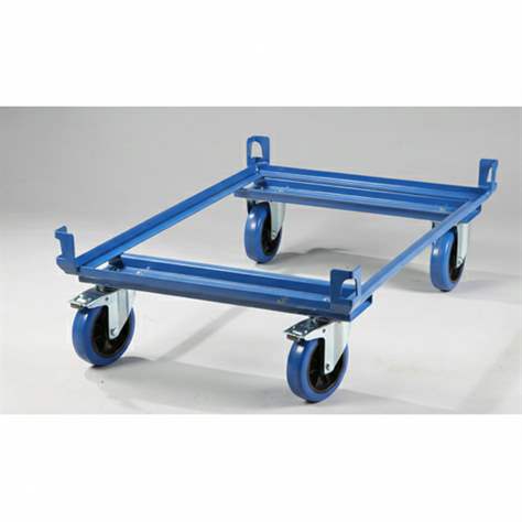 Paletten-Fahrgestelle, 1220 x 820 mm, Höhe 280 mm, Tragfähigkeit 1000 kg, Farbe blau RAL5010