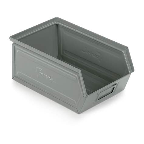 Sichtlagerkasten aus Stahlblech, 350 x 210 x 145 mm, Traglast 15 kg