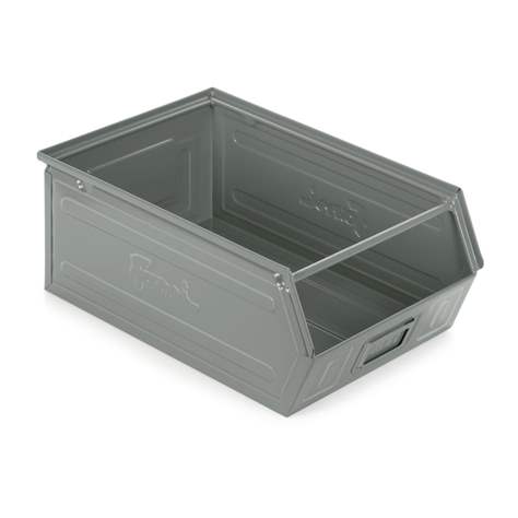 Sichtlagerkasten aus Stahlblech, 500 x 310 x 200 mm, Traglast 100 kg