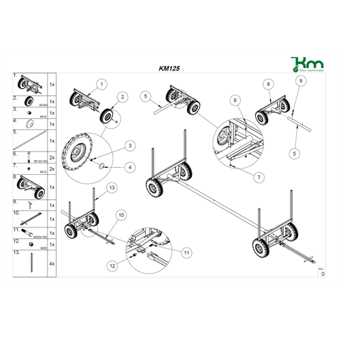 Manipulationswagen für Langgut, Tragfähigkeit 3500 kg - Konga Mekaniska Verkstad AB - Bild7