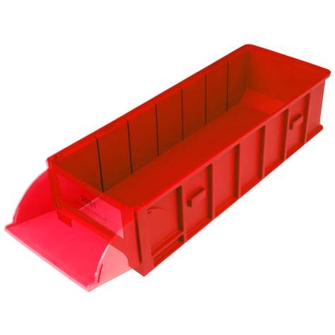 Paletten-Regalschublade mit Klappfront, 144x89x390 mm, Rot RAL3020