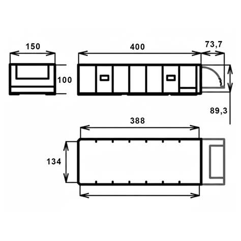 Paletten-Regalschublade mit Klappfront, 144x89x390 mm, Rot RAL3020 - Bild5