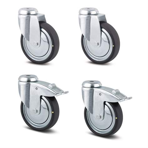 Fahrsatzt antistatisch (4 Lenkrollen, 2 davon mit Feststellern), Durchmesser 75 mm